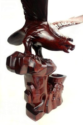 批發采購木質工藝品-廠家直銷 木雕工藝品 大展宏圖 大鵬展翅 一件代發 大號老鷹.